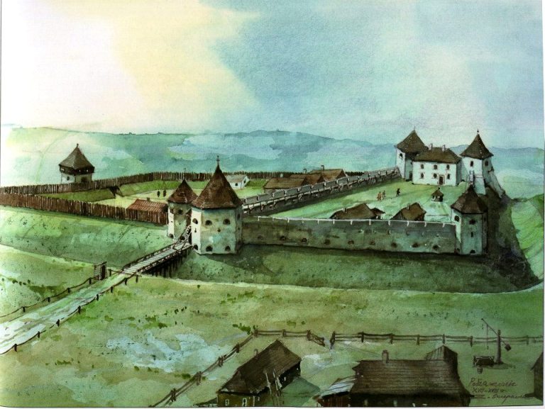 Підзамочківський замок на малюнку Збігнєва Щепанека (взято з сайту https://portalhistoryua.com)