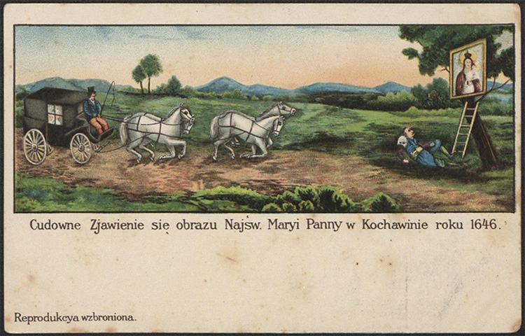 Чудесне об’явлення образу Пресвятої Діви Марії в Кохавині 1646 року. Джерело: polona.pl