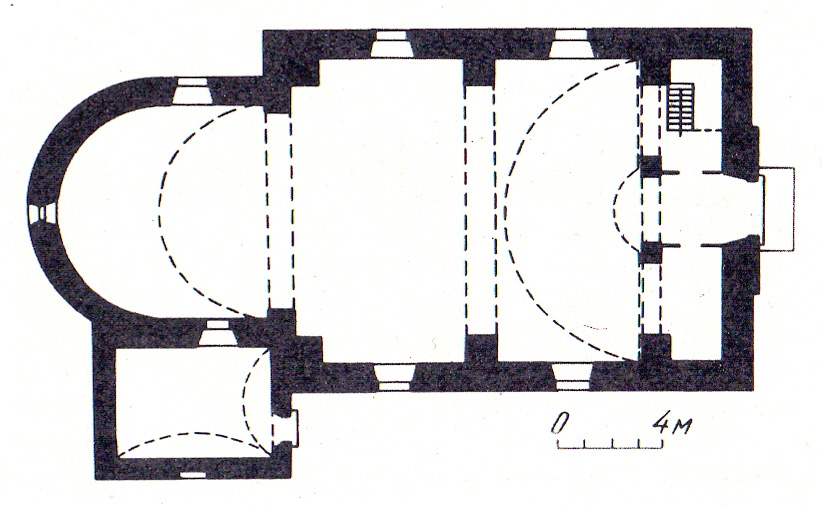 План костелу (з книги «Пам’ятки містобудування і архітектури»)